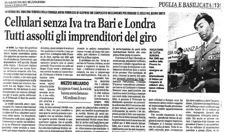 Cellulari senza Iva tra Bari e Londra. Tutti assolti gli imprenditori del giro. Una verifica della  Finanza aveva permesso di scoprire un complicato meccanismo per frodare il fisco nel Regno Unito