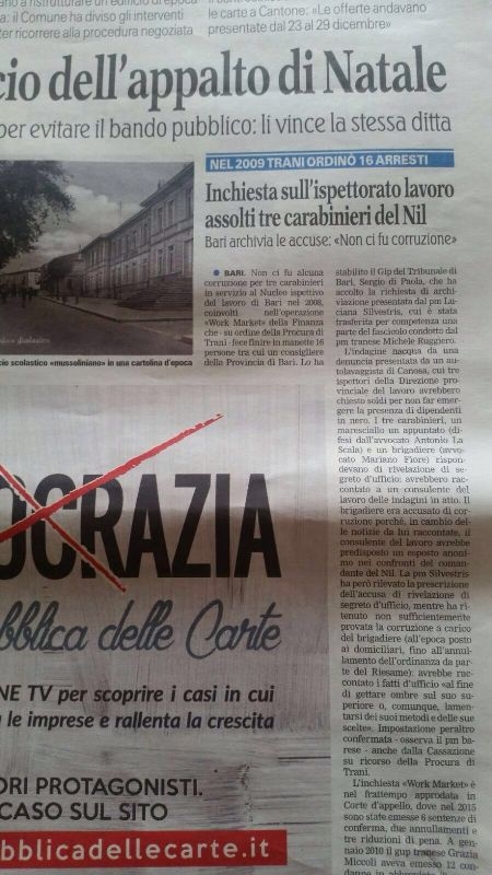 1 Inchiesta sull'ispettorato lavoro assolti tre Carabinieri del NIL