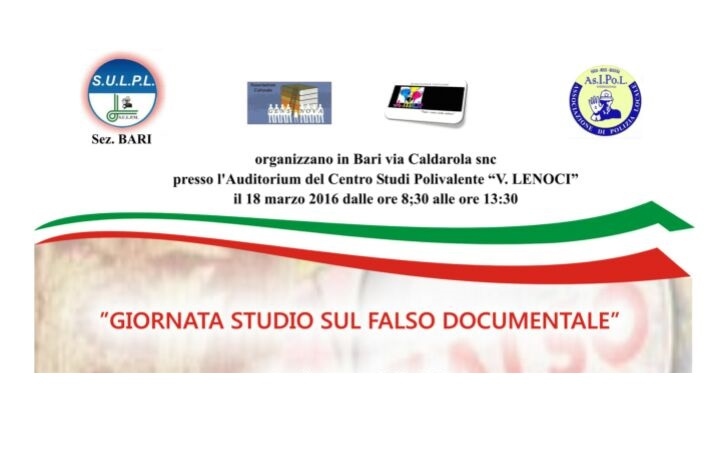 1 Giornata di studio sul Falso Documentale