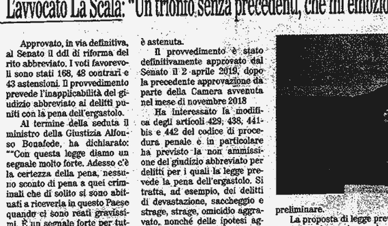 Riforma del rito abbreviato sui reati gravi. L'avv. La Scala: