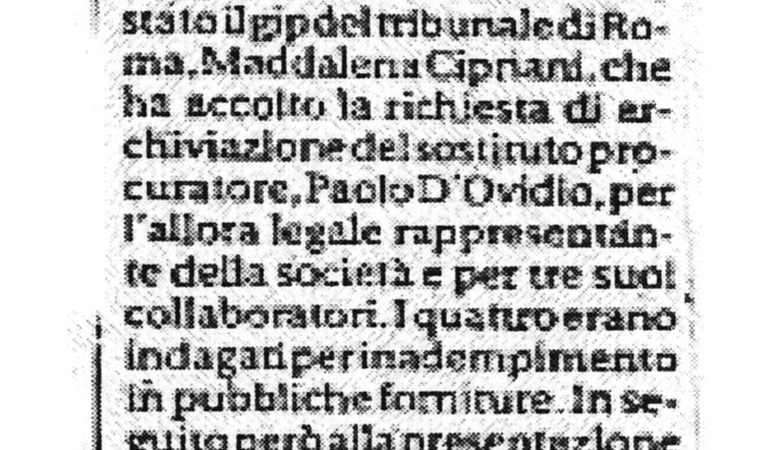 Forniture militari, proscioglimento per l'azienda