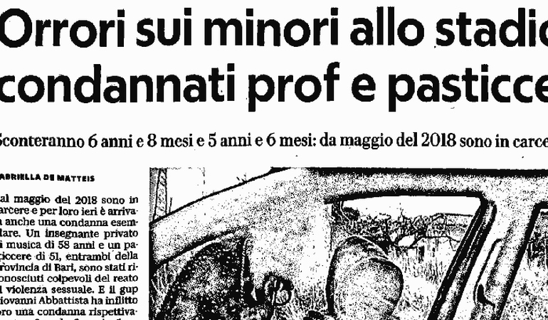 Orrori sui minori allo stadio di Bari