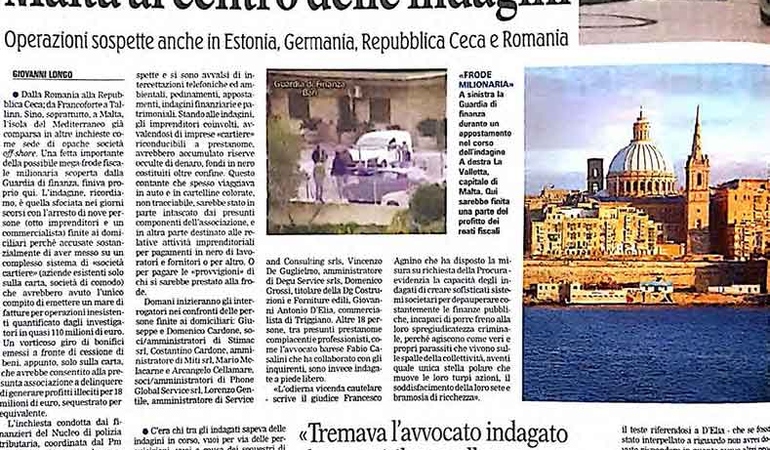 Milionaria frode fiscale scoperta dalla Guardia di Finanza.