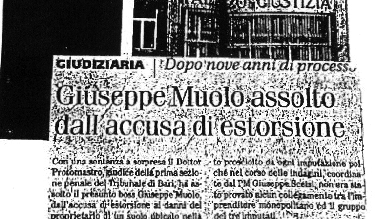 Dopo nove anni di processo, G.M. assolto dall'accusa di estorsione.