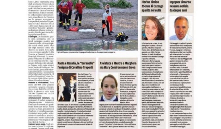 Veneti scomparsi, sono 1286 i 