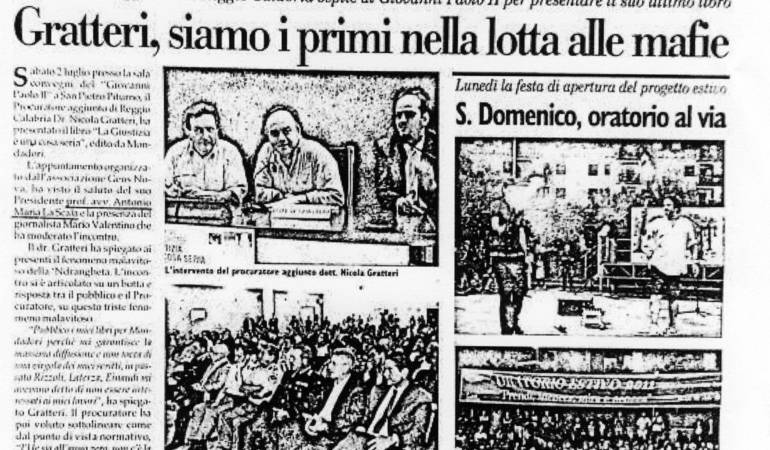 Il procuratore aggiunto di Reggio Calabria ospite al Giovanni Paolo II per presentare il suo ultimo libro. Gratteri, siamo i primi nella lotta alle mafie